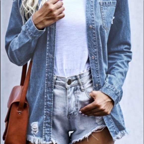 Ripped‎ Denim Jacket - Picture 3 of 3